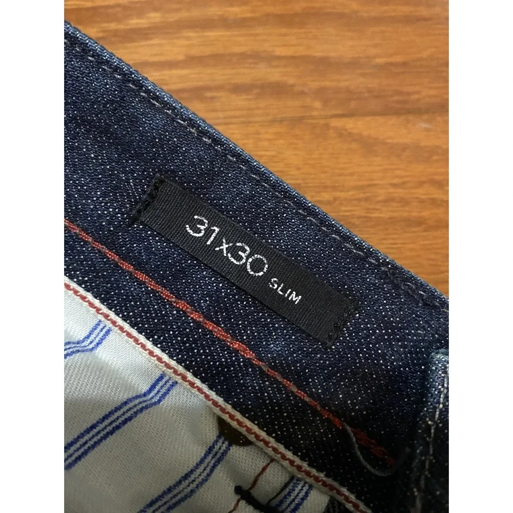 Banana Republic Jeans Men 31x30 Blue Slim Fit Premium Selvedge Red Line